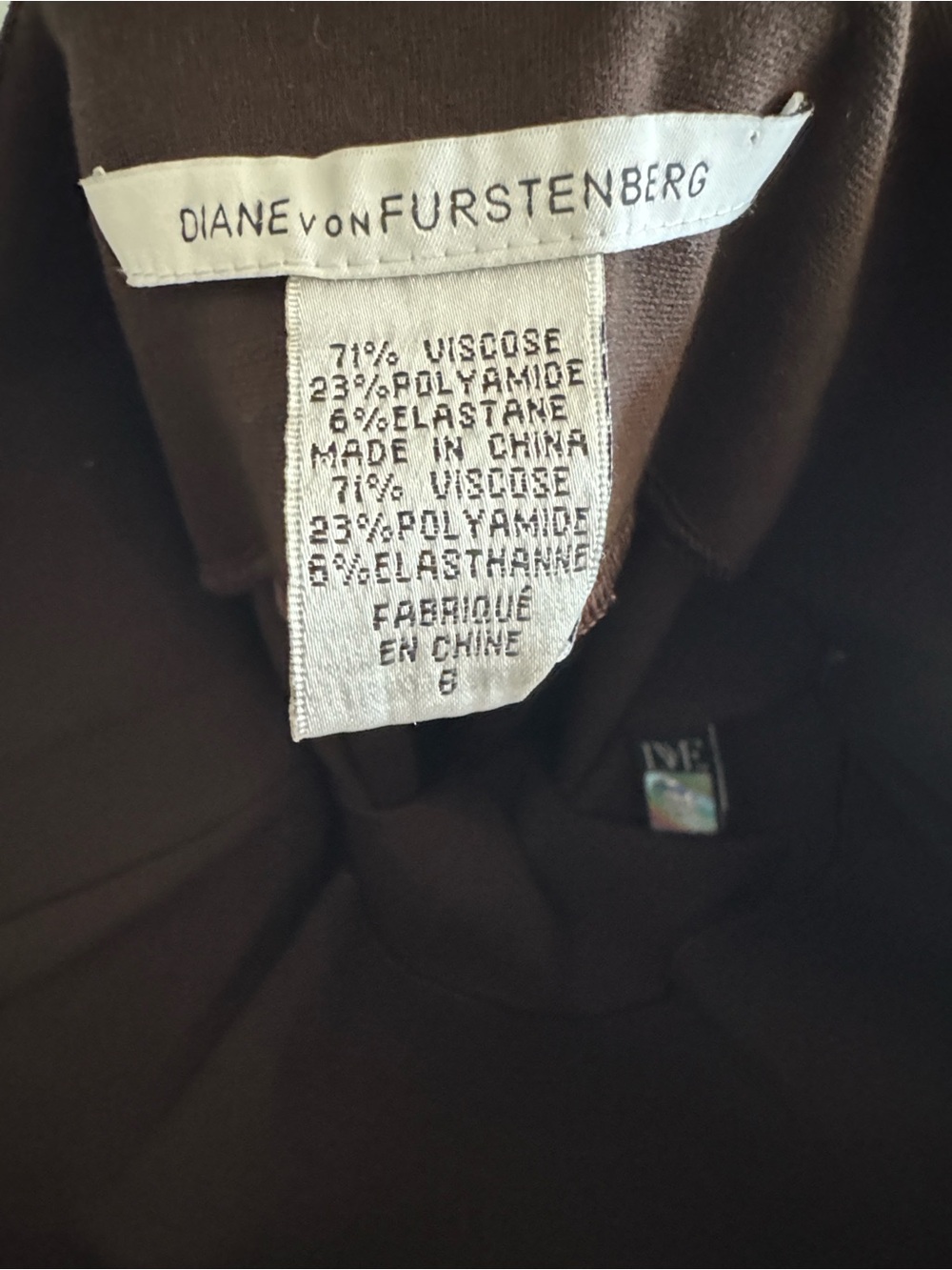 DIANE VON FURSTENBERG Dark Brown Clean Bridget Midi Dress US 6 - Picture 3 of 9